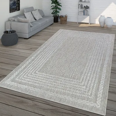 Produktbild von TT Home In- & Outdoor-Teppich, Flachgewebe Mit Skandi-Design Und Sisal-Optik In Beige Größe 80x150 cm