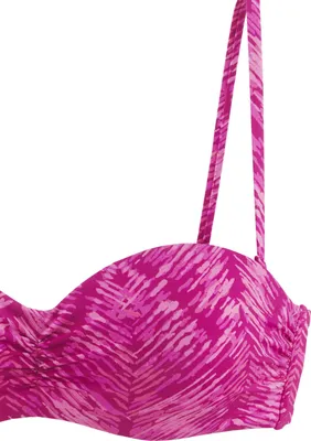 Produktbild von JETTE Bügel-Bandeau-Bikini-Top Floretta beere bedruckt Größe 44 Cup D