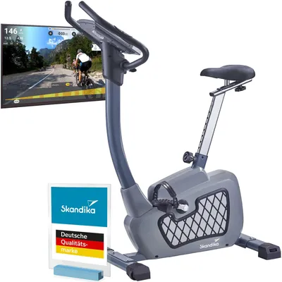 Produktbild von Skandika Wiry Ergometer Heimtrainer 11kg Schwungmasse 24 Trainingsprogramme 32 Widerstandsstufen Magnetbremssystem Bluetooth Kinomap App-Steuerung