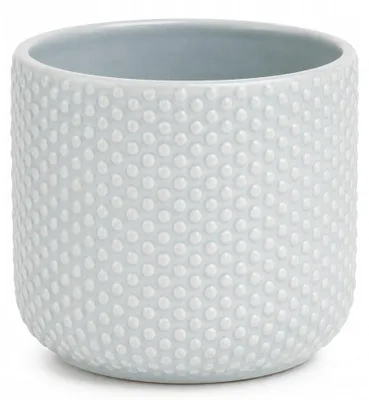 Produktbild von Keramik-Übertopf 14 cm Grau, Rund, Glänzend, Handgefertigt