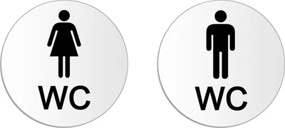 Produktbild von WC Schild Damen-Herren aus Aluminium | 2er Set | Ø 100 mm – UV-beständig Kratzfest