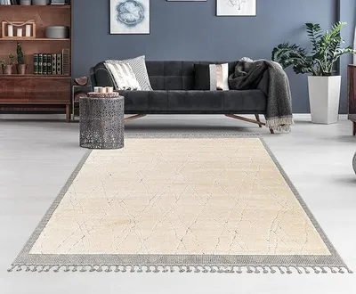 Imagen del producto de Silecomplaza Alfombra estilo bohemio y escandinavo, ideal para salones y dormitorios, 167x220 cm