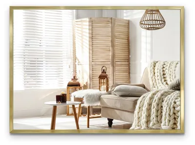 Produktbild von Rahmenspiegel 70 cm x 50 cm Silber – stilvoller Wandspiegel mit Rahmen, moderner Dekospiegel für Bad, Flur, Wohnzimmer und Schlafzimmer