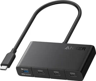 Immagine prodotto di Hub Anker USB-C 4-in-1, 4x USB-C, 10 Gbps, 100 W max. PD-in, nero