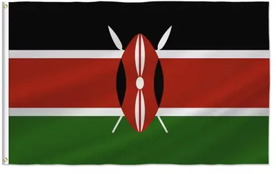 Produktbild von Kenianische Flagge – Flagge von Kenia – 150/90 cm – Nationalflagge Kenia – Schild- und Speerflagge – Landesflagge – Weltmeisterschaft – Europameisterschaft – Polyester – CHPN