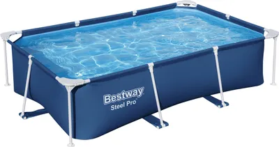 Produktbild von Bestway® Steel Pro™ Frame Pool ohne Pumpe 259 x 170 x 61 cm, dunkelblau, eckig