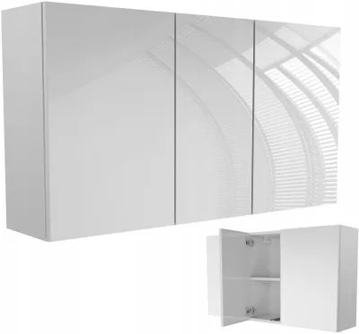 Zdjęcie produktu dla wisząca szafka łazienkowa 110 biała biały połysk 110x60 (40+30+40)
