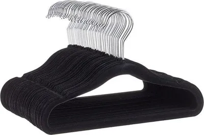Produktbild von Famanu Kleiderbügel für Kinder mit Antirutsch - 29,5 cm - 50 Stück - Schwarz