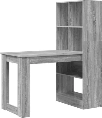 Image de vidaXL Bureau gris Sonoma 122 x 67 x 145 cm Bois composite