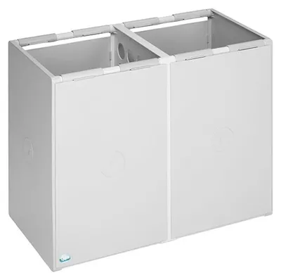 Produktbild von Robustes Abfall- und Wertstoffsammelsystem 2-Fach | ohne Deckel | 60 Liter, HxBxT 57x71x40,5cm | Kunststoff | Grau