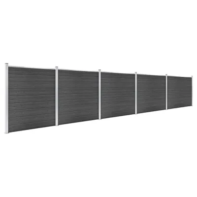 Produktbild von vidaXL Zaunelement Set WPC 872x186 cm Schwarz