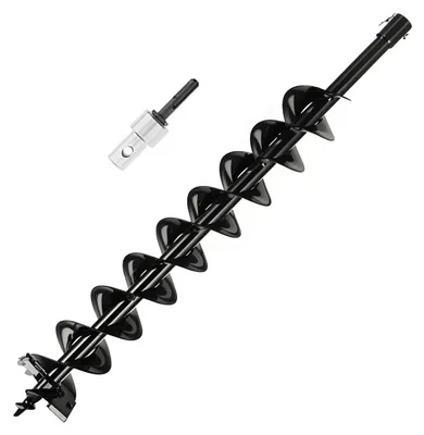 Gartenspiralbohrer 100x800 mm, Stahl-Grundbohrer für Pfostenlöcher
