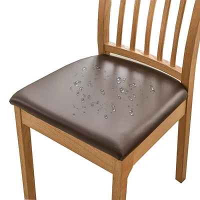 Imagen del producto de Juego de 2 fundas impermeables para sillas de comedor, color marrón