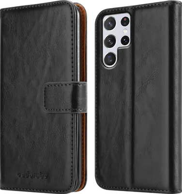 Image de Cadorabo Housse pour Samsung Galaxy S22 ULTRA Housse de protection en noir Housse pour portable Book Case Etui Luxury