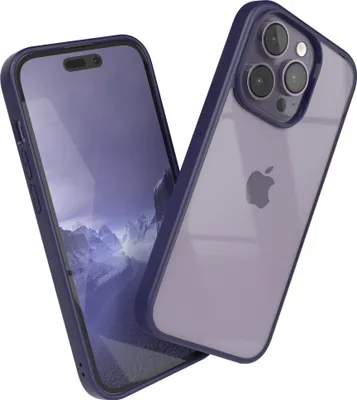 Produktbild von EAZY CASE Clear Hybrid Bumper Hülle für Apple iPhone 14 Pro, Handyhülle stoßfest mit Kameraschutz, Handycase dünn in Lila