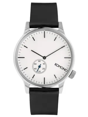 Immagine prodotto di Komono Orologio da polso da uomo in pelle Winston Subs - Argento / Bianco KOM-TRW3002