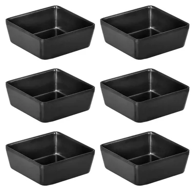Immagine prodotto di Set di ciotoline, 6 pezzi, colore nero, dimensioni 9,2 x 9,2 x 3,9 cm, impilabili, ideali per snack