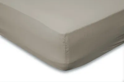 Produktbild von Eleganzzz Spannbetttuch Jersey Stretch – Taupe – 160x210/220 - 180x200 – 35 cm Eckhöhe – 100% Baumwolle