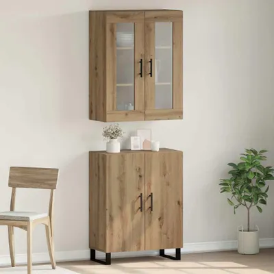 Produktbild von vidaXL Highboard 2 Stk. Artisan-Eiche 69,5 x 34 x 180 cm Holzwerkstoff