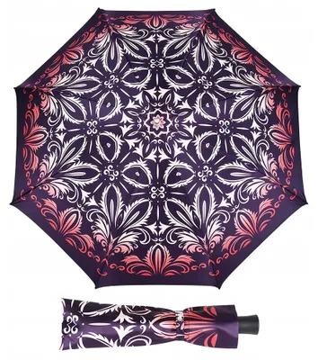 Obrázek produktu pro Doppler Manufaktur červený mandala skládací manuální dámský deštník