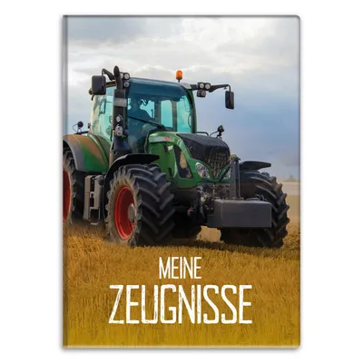 Produktbild von itenga Zeugnismappe Motiv Traktor auf dem Feld - DIN A4 wattierter Einband