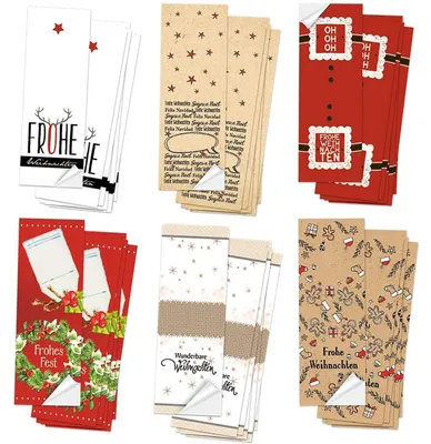 Produktbild von Weihnachtsaufkleber Set mit Text 5 x 14,8 cm - 6 x 10 weihnachtliche Sticker
