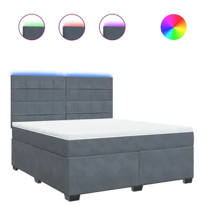 Produktbild von Boxspringbett mit Matratze Dunkelgrau 180x200 cm Samt