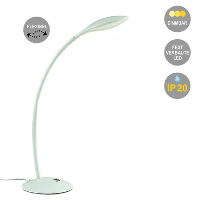 Produktbild von LED Tischleuchte Danko Schreibtischleuchte 3000K-5W-500lm Touch Dimmfunktion weiß