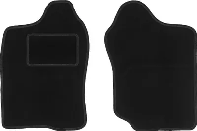 Produktbild von Velours-Fußmatten Vorne passend für Suzuki Jimny (SUV, Bj. 1998-2007) –  schwarz, passgenau, mit Befestigungen set 2 Stk. - STANDARD