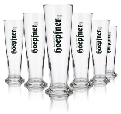 Produktbild von 6x Hoepfner Glas 0,3l Pokal Szeneglas Tulpe Bier Gläser Set Brauerei Karlsruhe