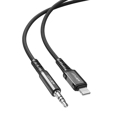 Obrázek produktu pro Audio kabel Acefast Lightning na 3,5 mm AUX minijack (samec) MFI, 1,2 m - černý