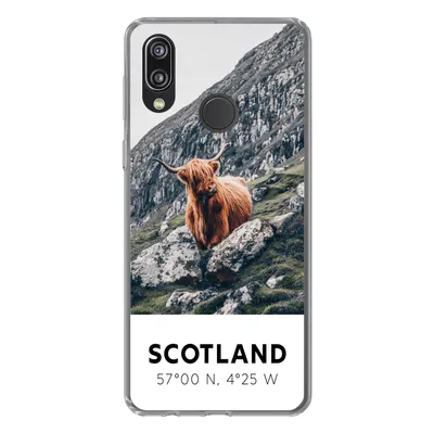 Produktbild von MuchoWow® Handyhülle Schutzhülle Hülle für Huawei P20 Lite (2020) Schottland - Schottische Highlander - Berge Silikon Softcase Handy Hülle - Kartenhalter