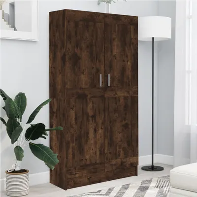 Produktbild von vidaXL Bücherschrank Räuchereiche 82,5x30,5x150 cm Holzwerkstoff - Bücherschrank - Bücherschränke - Bücherregal - Aktenschrank