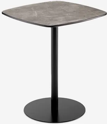 Image de Table de bar cuisine restaurant 60x60x74cm noir effet marbre Mikee