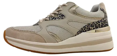Image de Chaussures de sport pour femmes Marco Tozzi, lacets, style sportif, couleur beige, pour le quotidien