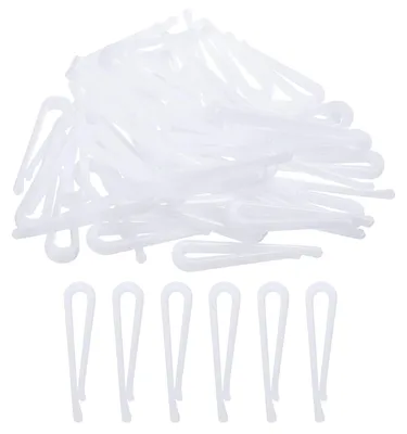Kunststoff-Krokodilklemmen 200 Stück, weiß, U-Form, 4,6 cm