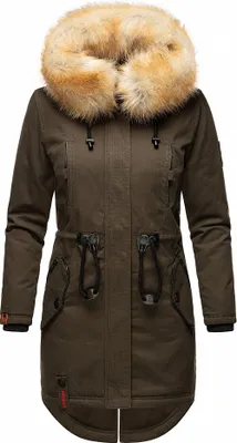 Produktbild von Navahoo Damen Winter Jacke Parka Mantel Winterjacke warm Kunstfell Kapuze Bombii Anthrazit Gr. 38 - M