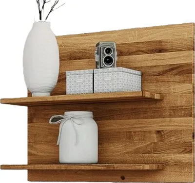 Produktbild von Wandregal Bento aus Wildeiche massiv 75x22x61 cm mit 2 Ablagen