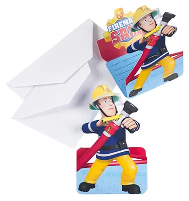 Produktbild von Einladungskarte 8 Stück Feuerwehr Fireman Sam