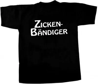 Produktbild von T-SHIRT uni mit Print - Zickenbändiger - 09640 schwarz - Gr. S-XXL Größe - M