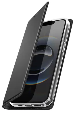Image de Dux Ducis, étui pour iPhone 17e avec compartiment pour cartes, fonction support et fermeture magnétique, noir