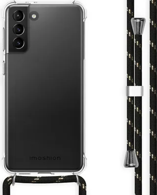 Image de imoshion Coque arrière transparente avec cordon pour Samsung Galaxy S21 Plus - Noir et or