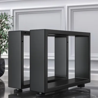 Produktbild von 2er-Set MORENA | Lounge Tisch Kufe | Schwarz | B68xH36cm | U Tischgestell, TischKufe Schwarz