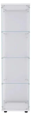 Image de Vitrine moderne en verre - Vitrine d'exposition - 4 niveaux - 1 porte - Structure en bois - 42,5 x 36,5 x 164 cm - Blanche