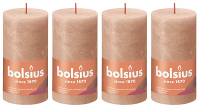 Image de lot de 4 bougies - hauteur 13 cm - diamètre 6,8 cm - Rustique - Caramel crémeux