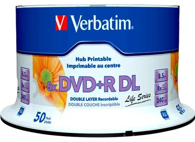 Produktbild von Verbatim - 50 x DVD+R DL - 8.5 GB ( 240 Min. ) 8x - bedruckbare Oberfläche - Spindel