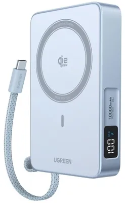 Immagine prodotto di Power bank esterno Ugreen MagFlow 10.000 mAh, Qi2.2, 25W, magnetico, blu