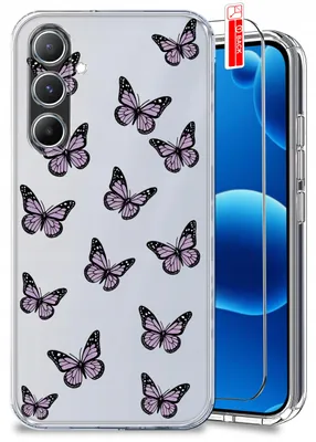 Immagine prodotto di Custodia per Samsung A56 5G – Motivi primaverili, fiori primaverili, custodia trasparente + pellicola protettiva per lo schermo