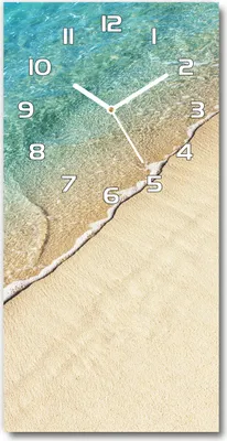 Produktbild von Wanduhr aus Glas – 30x60 cm - Glasbild - Glasuhr - Gehärtetes Glas -Meereswelle