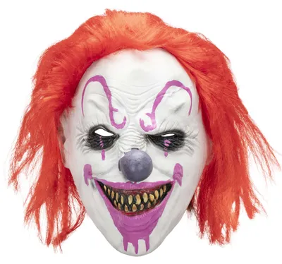Imagen del producto de Máscara de payaso de Halloween de Springos, con aspecto espeluznante, pelo rojo, 32 x 38 cm